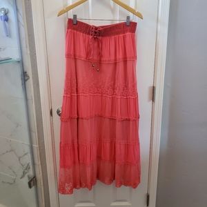 Maxi Coral Lace Skirt